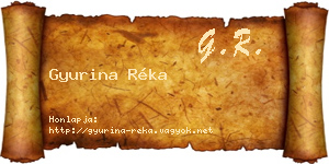 Gyurina Réka névjegykártya